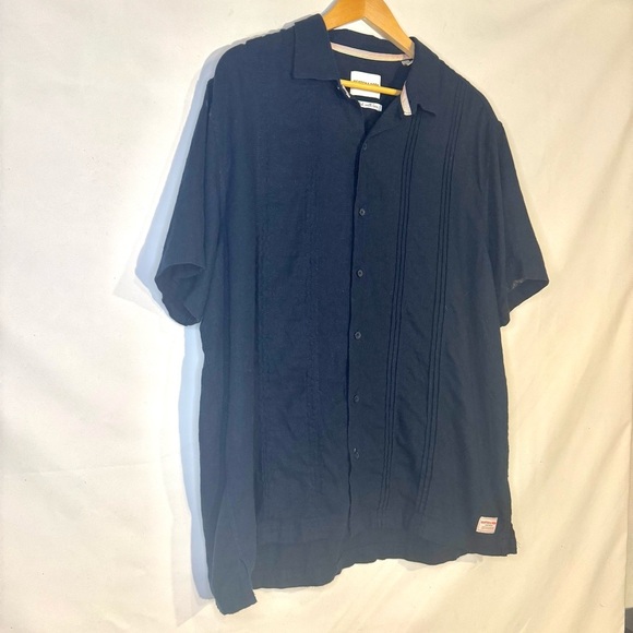 Scotch & Soda Men’s Linen Blend Navy Short Sleeve Shirt Size XL - Picture 4 of 13